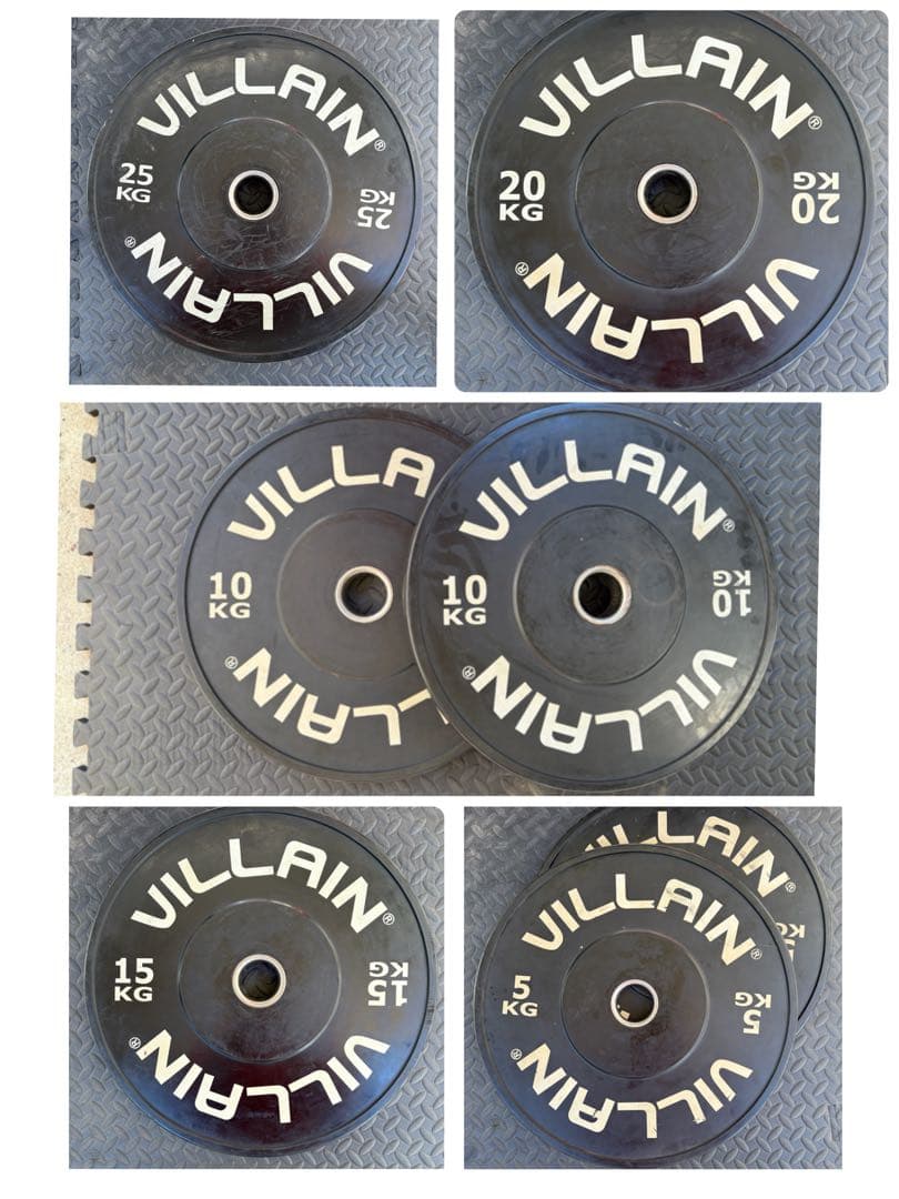 バンパープレートセット VILLAIN 5kg〜25kg 合計150kg VILLAIN エコノミーバンパープレート — MBC POWER SHOP