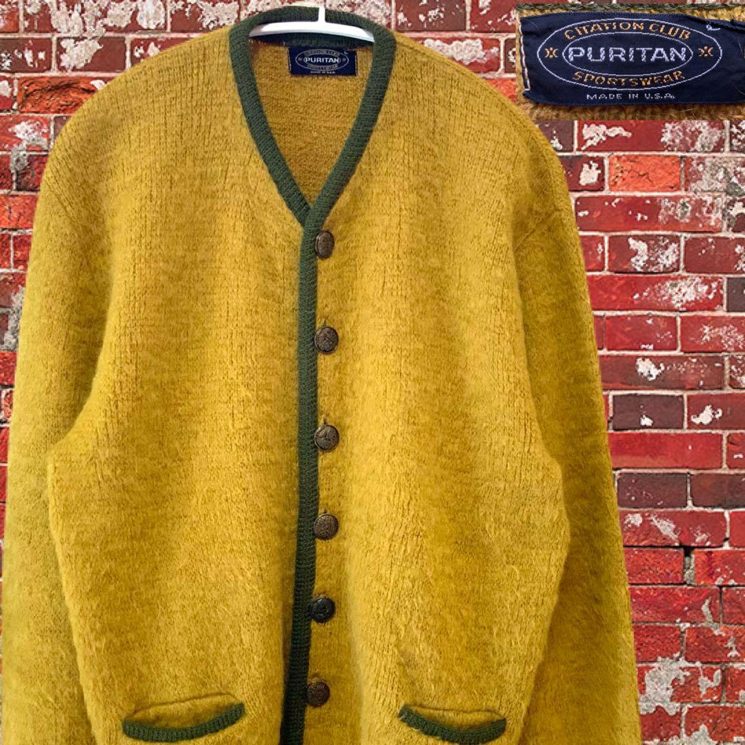 モヘア カーディガン カートコバーン PURITAN ニット グランジ USA製