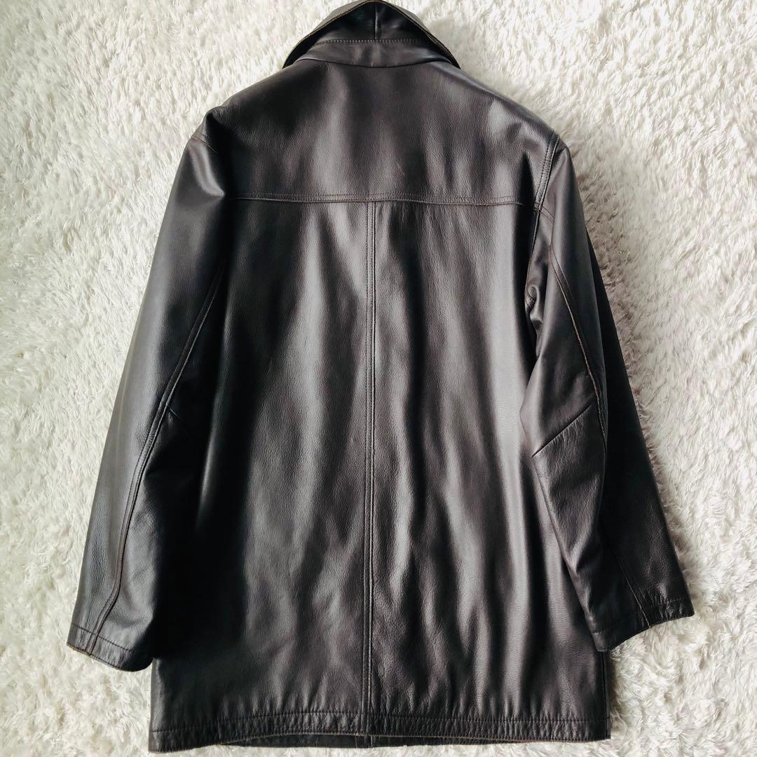 美品✨ エディーバウアー レザーコート 高級牛革 キルティング 艶感 濃
