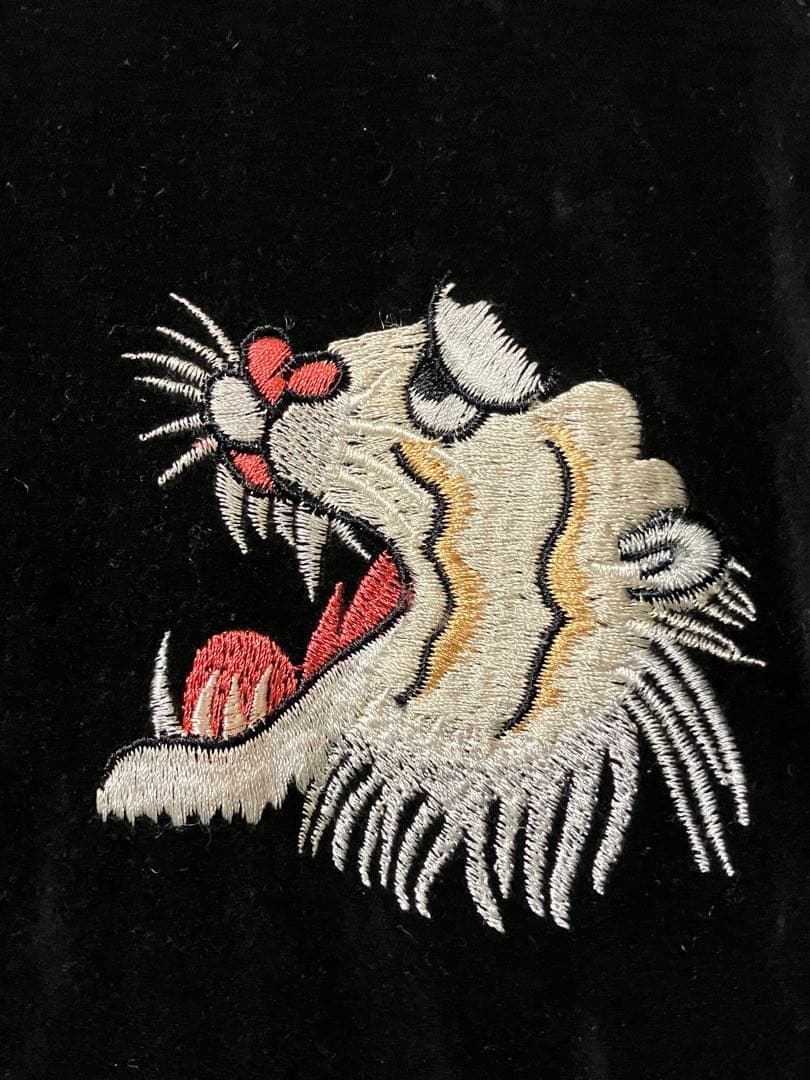 ヒューストン スカジャン 別珍 白虎 龍 L