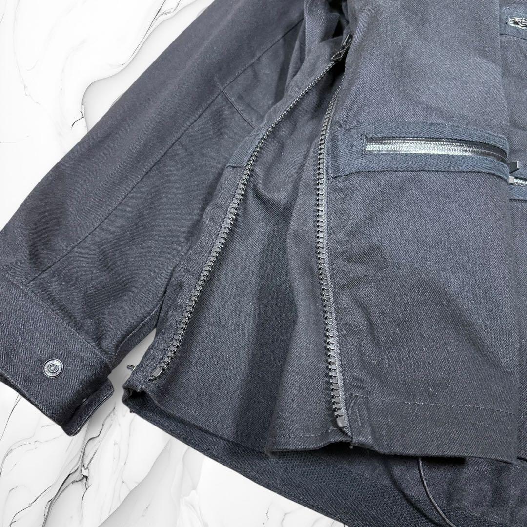 《22SS》\"sacai\" デニムマウンテンパーカー マルチジップ 黒