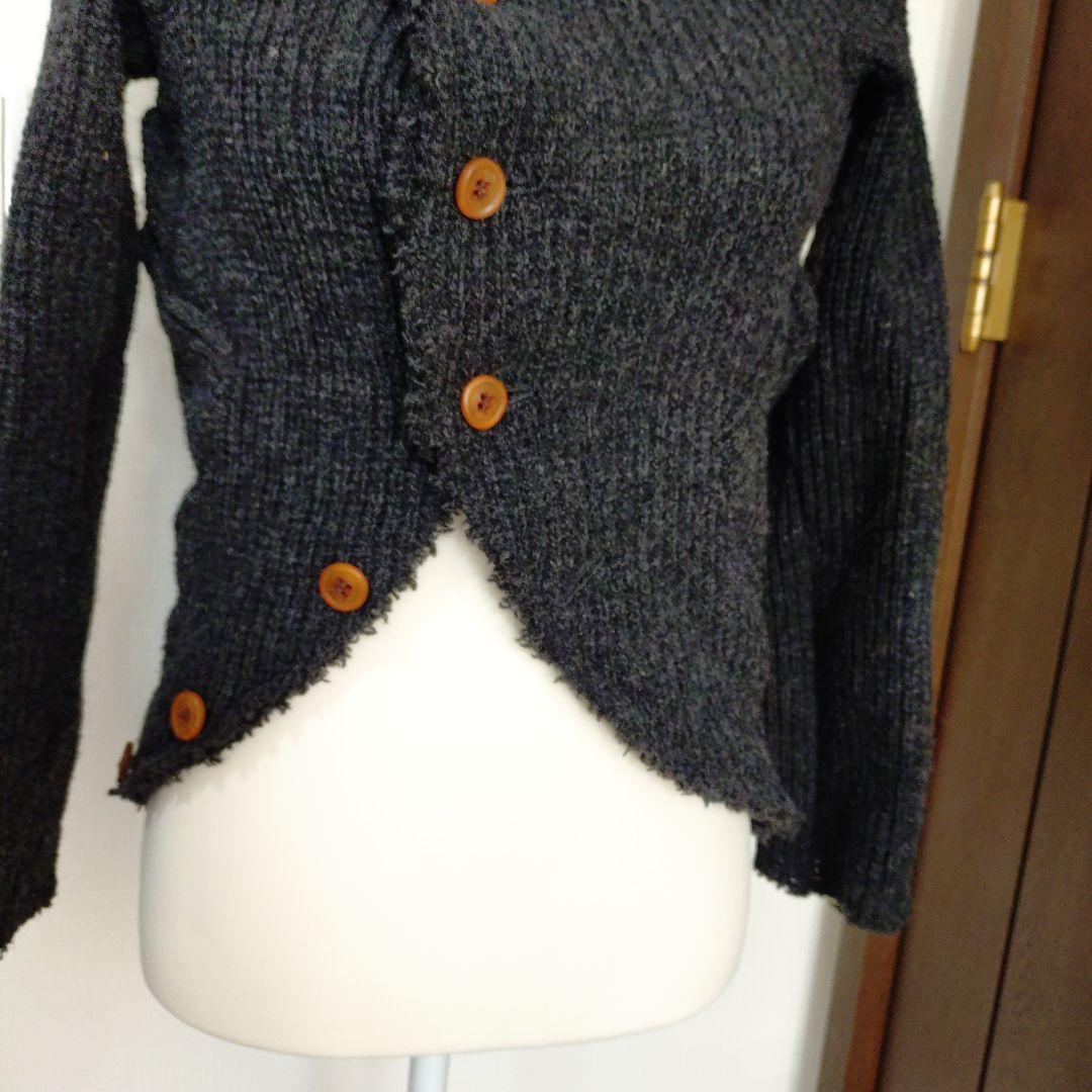 極美品】AD2002 コムデギャルソン サークルニット グレー 変形デザイン