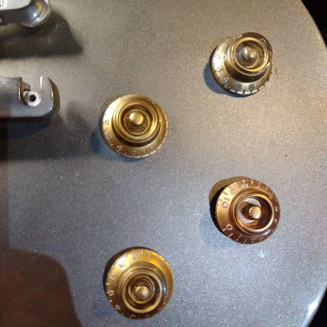 レスポールタイプ！メタリックシルバーBurny…