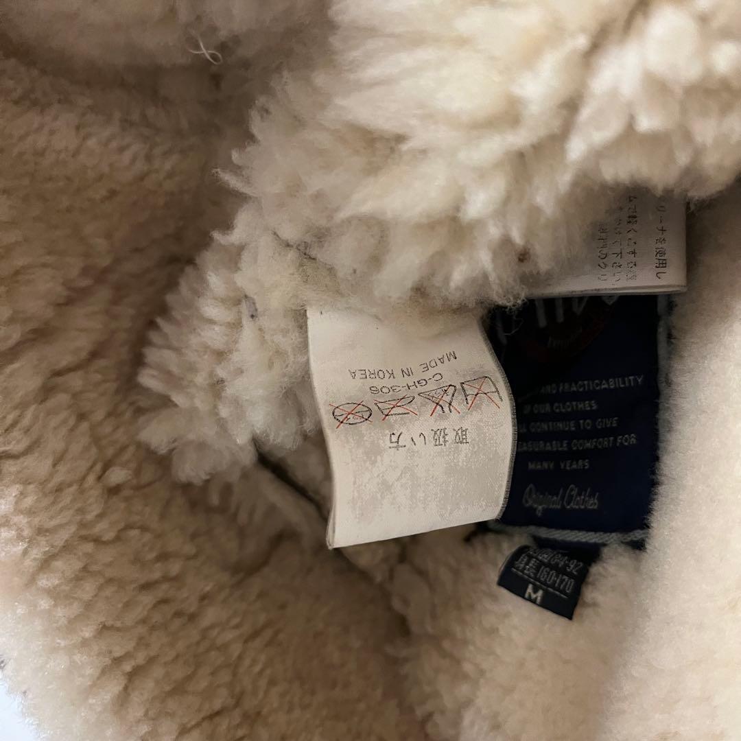 vintage】リアルムートンジャケット ブラウンレザージャケット ボア襟