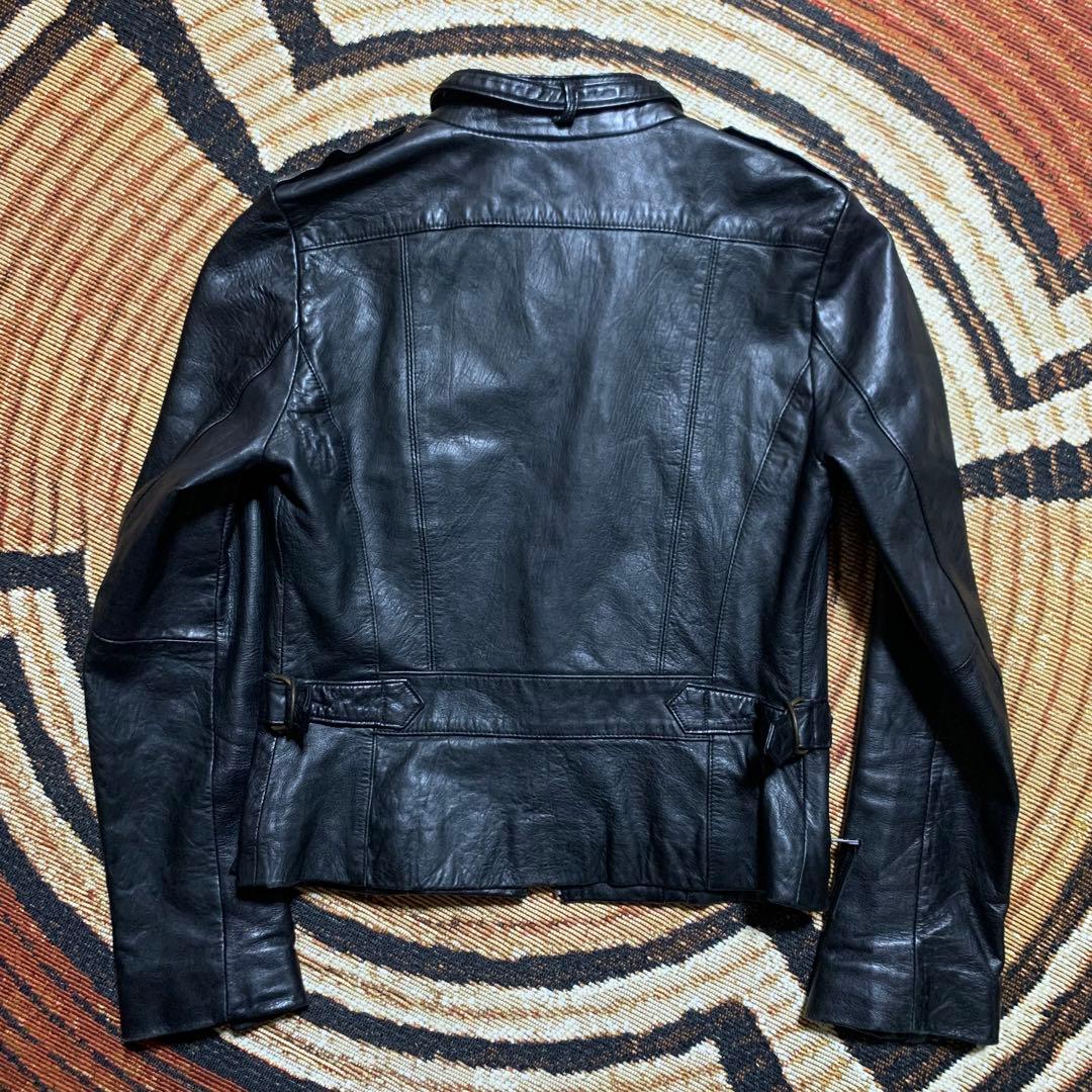 OLD GAP 黒 本革 レザーライダースジャケット - メルカリ