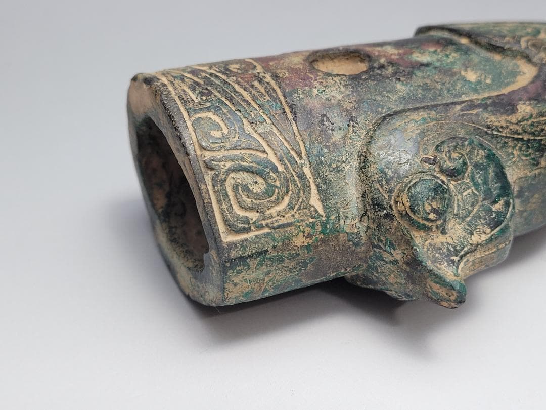 青銅製 陽刻鳥型文 刀柄 春秋戦国時代 高さ約15.7cm - メルカリ