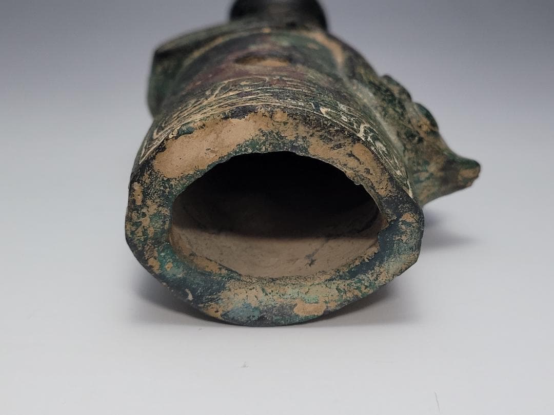 青銅製 陽刻鳥型文 刀柄 春秋戦国時代 高さ約15.7cm - メルカリ