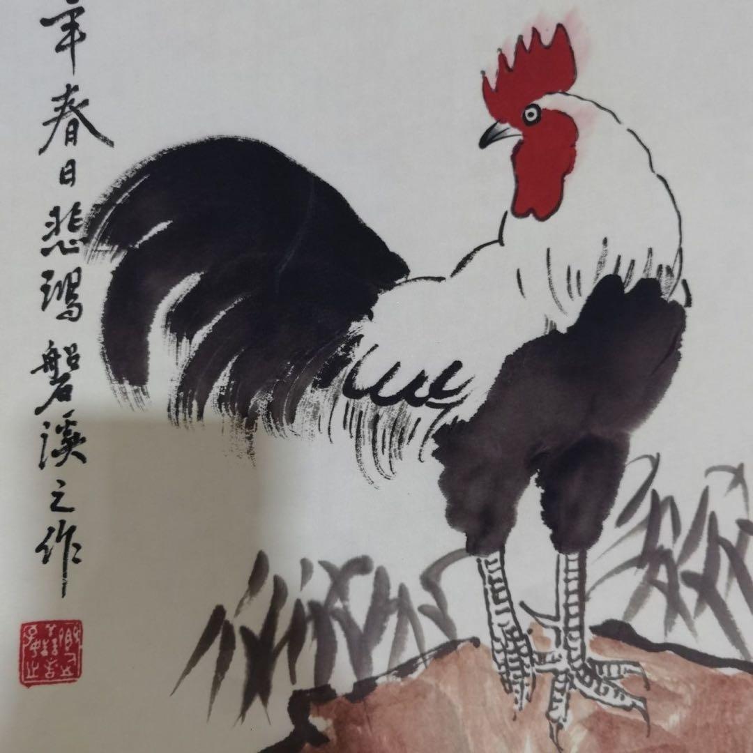 特価】徐悲鸿 春月禽生 四条屏 掛け軸 中国画 花鳥画 中華美術 床の間