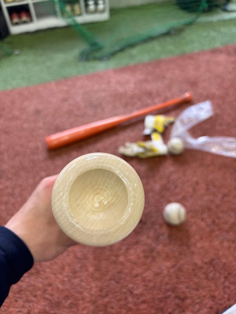 プロ落ちバット ジャイアンツ重信選手 ヘッドのくり抜き 871グラム84