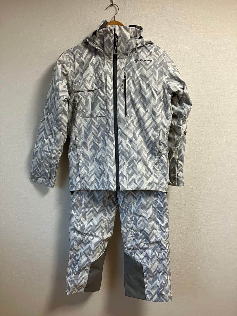 値下げ　Goldwin スキーウェア 上下セット グレー系 ヘリンボーン柄 楽天市場】メンズ スキーウェア 上下セット 耐水圧10000mm スノー