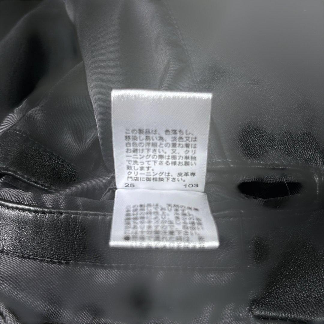 新品 25AWコムサメン 羊革ラムレザー シングルライダースジャケットM