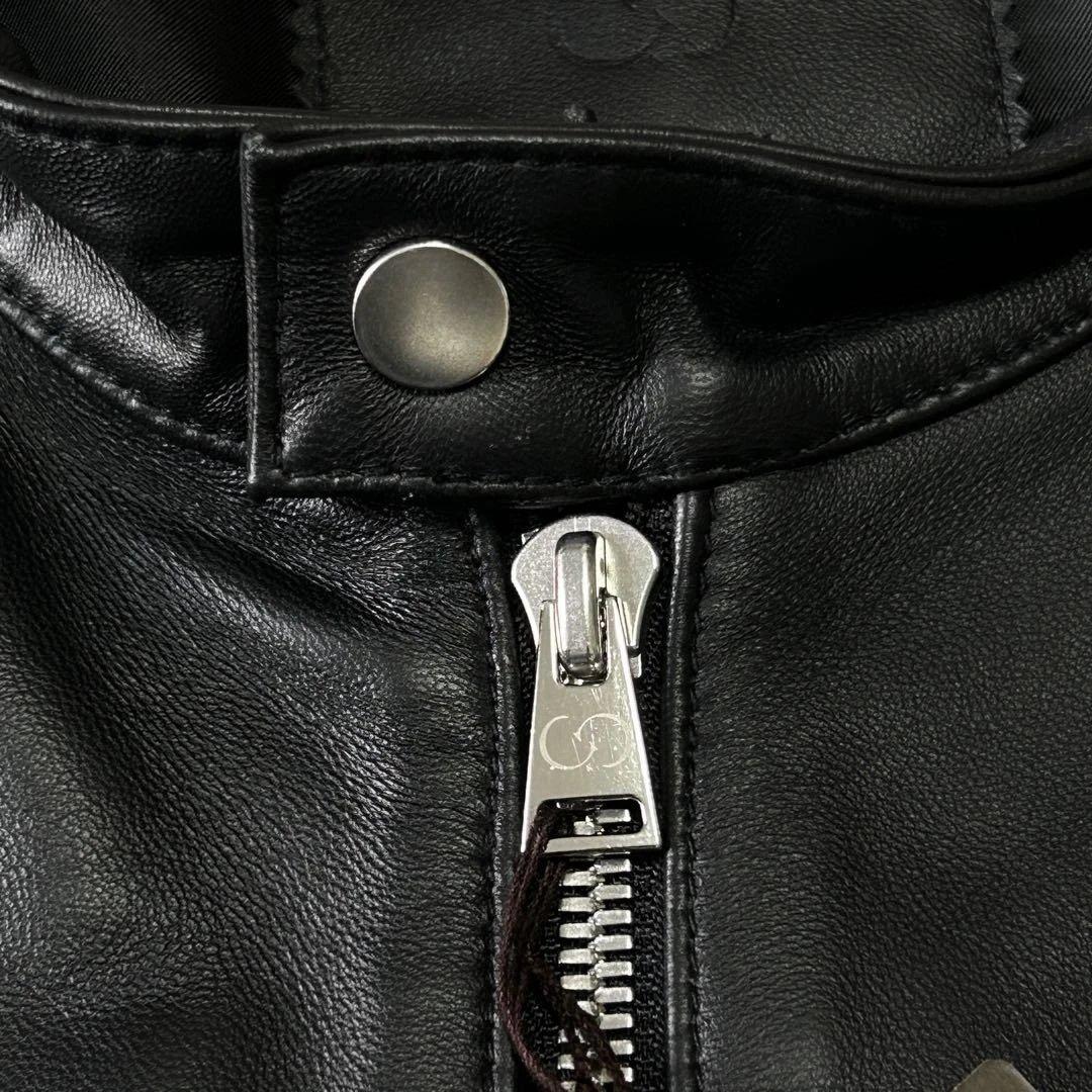 新品 25AWコムサメン 羊革ラムレザー シングルライダースジャケットM