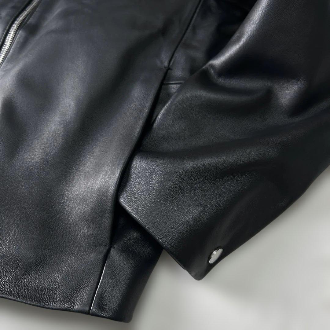 新品 25AWコムサメン 羊革ラムレザー シングルライダースジャケットM