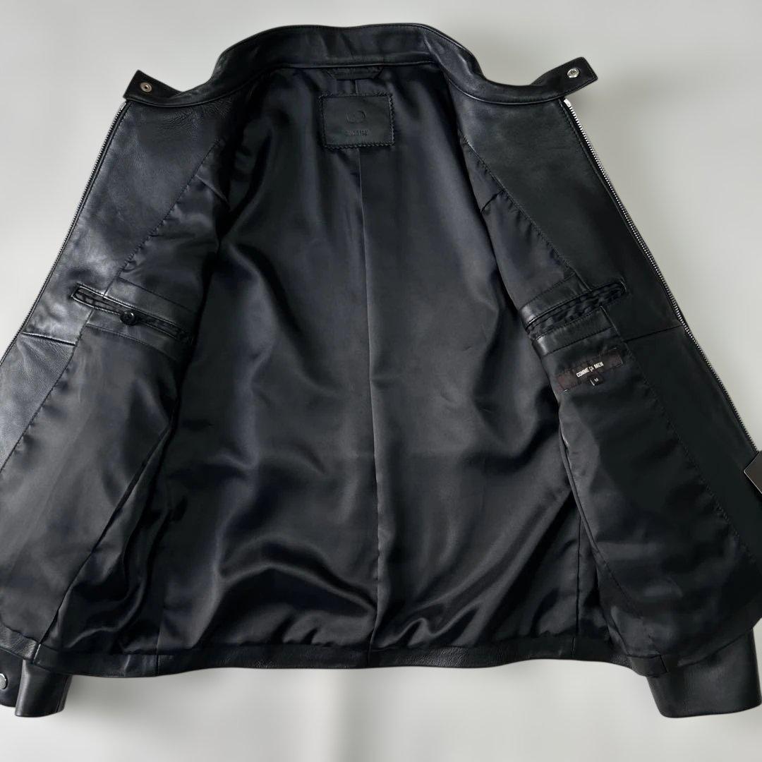 新品 25AWコムサメン 羊革ラムレザー シングルライダースジャケットM