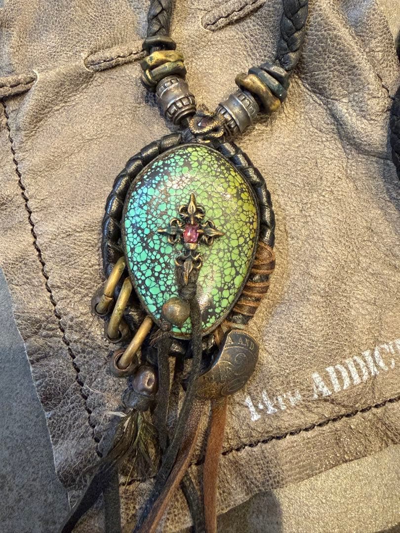 14th ADDICTION ターコイズ レザーネックレス - メルカリ