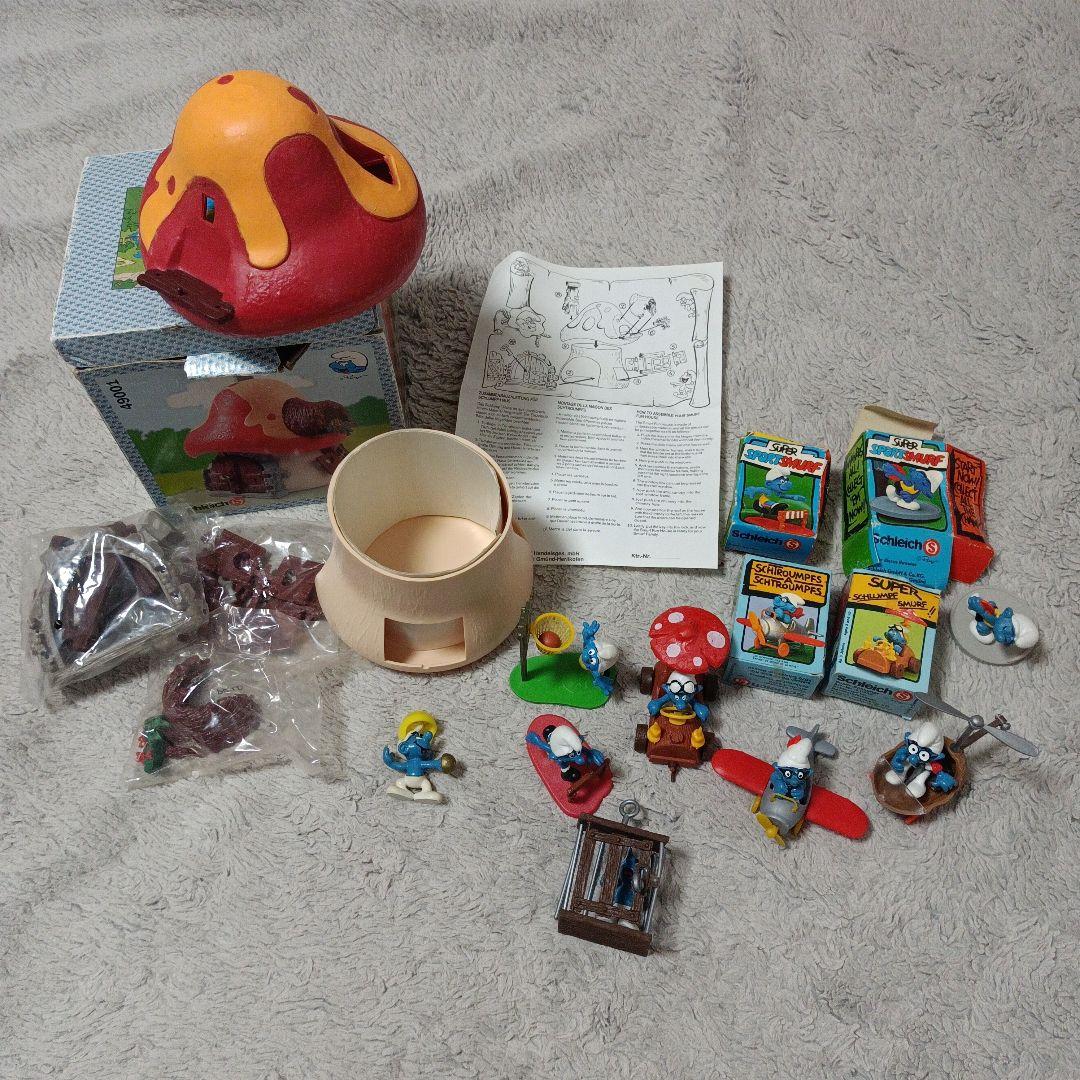 スマーフ　Schleich　フィギュア　スマーフハウス　キノコハウス おまけ付] スマーフきのこの家 フィギュア ©Peyo Schleich - メルカリ