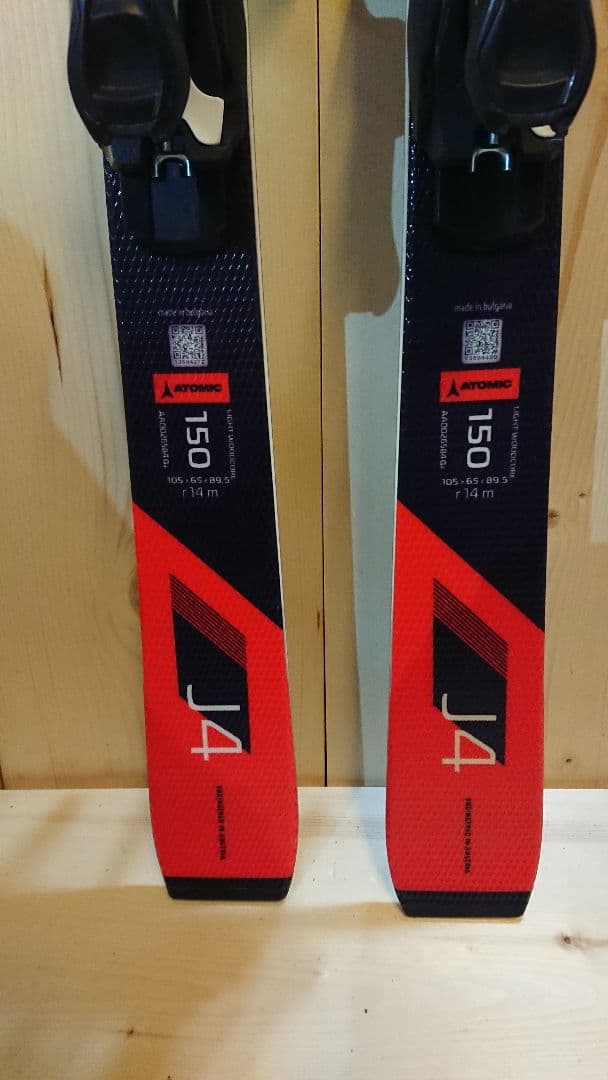 ATOMIC J4 150㎝②簡単調整ビン229～336㎜ アトミックスキー板 - メルカリ