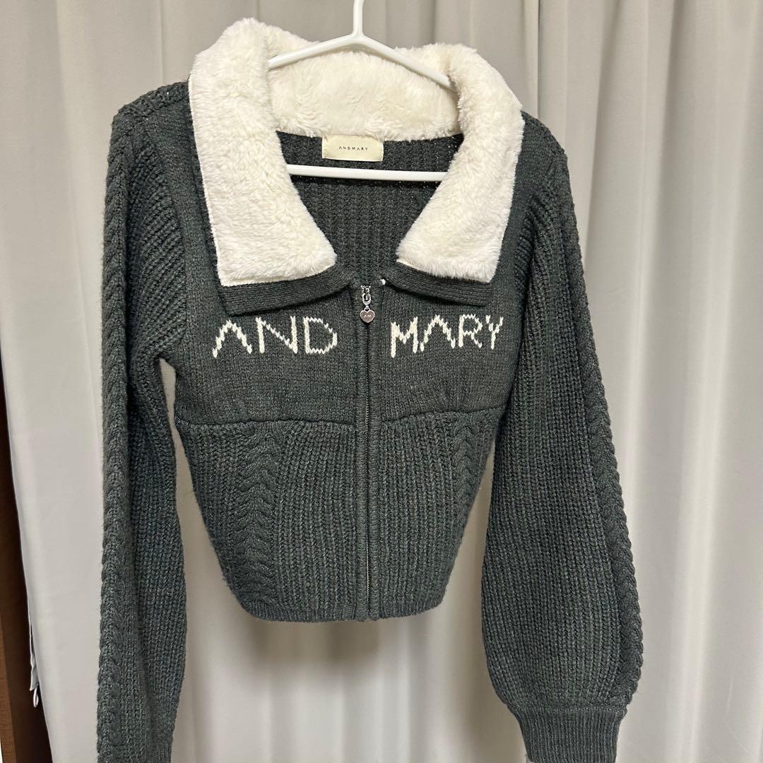 ANDMARY Mary logo zip tops ニット - メルカリ