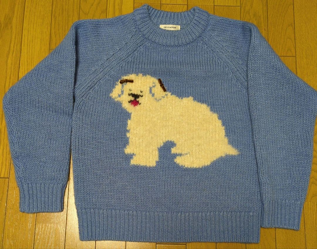 CHILD WOMAN 犬モチーフ ニットセーター Fサイズ CHILD WOMAN（チャイルドウーマン）の「もふもふDOGインターシャ