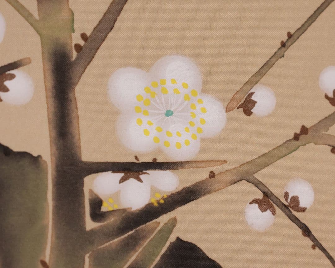 【模写】日本画 光翠 四季花 絹本 掛軸 彩色 草花 MA986