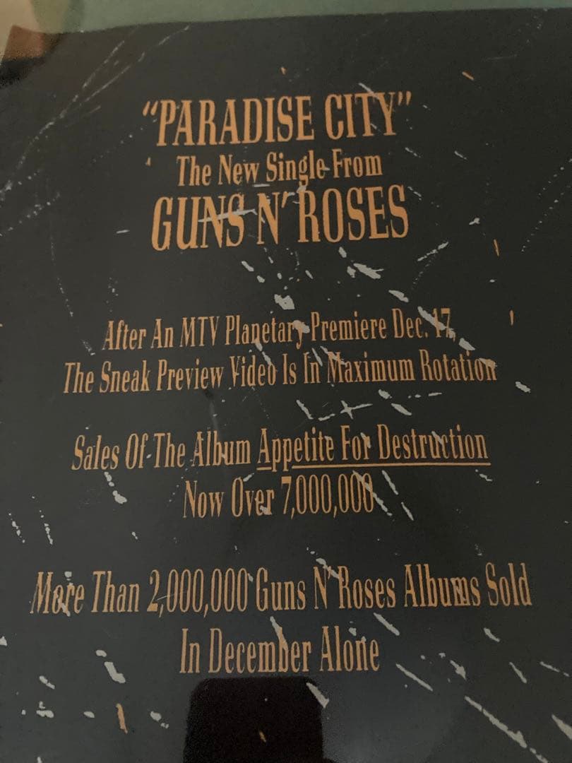 激レア　Guns N' Roses プロモポスター　ガンズアンドローゼズ　axl