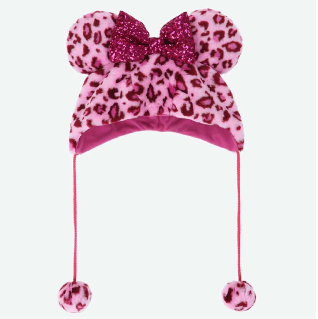 ミニー耳付きピンクヒョウ柄帽子 - メルカリ