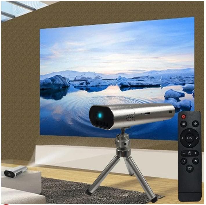 廃番品【新品未使用】プロジェクター ミニシアター 天井投影 三脚 リモコン付き プロジェクター 小型 家庭用 4K 本体 軽量 天井 投影機 映像