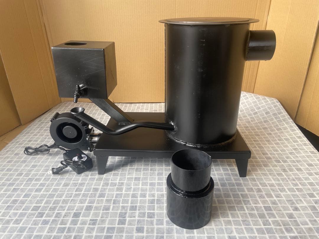 廃油ストーブ 煙突アダプタ付き 耐熱塗装 80mm、100mm煙突使えます