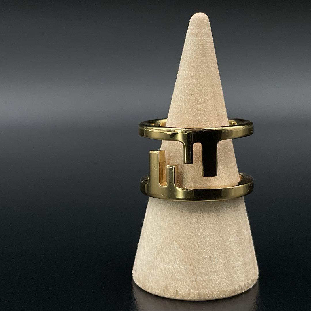 美品　FENDI フェンディ　オーロックリング　FF リング　ゴールド　指輪 国内直営**FENDI**オーロック ゴールドカラーリング (FENDI/指輪