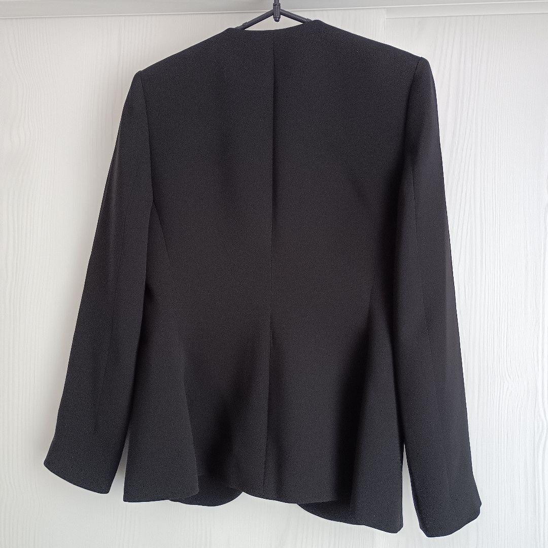 セオリー 現行 2 パンツスーツ ブラック ノーカラー セットアップ 入学