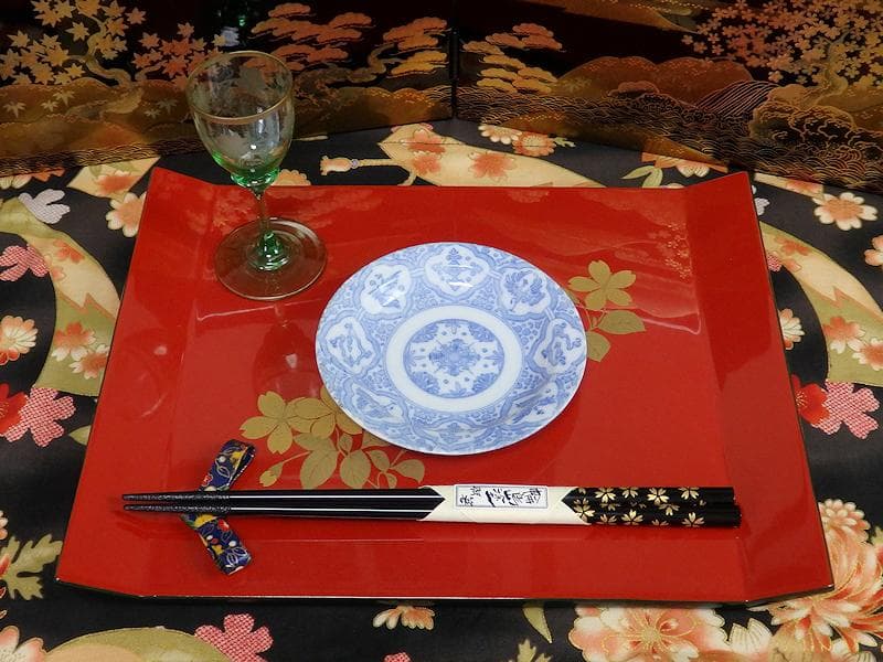 伊万里　印判　花に鳳凰　来栖紋の図　手塩皿　５枚　D567A-BNw