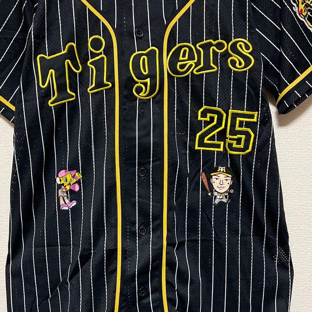 美品阪神タイガースL25新井貴浩verユニフォーム黒黄色オリジナル縦縞
