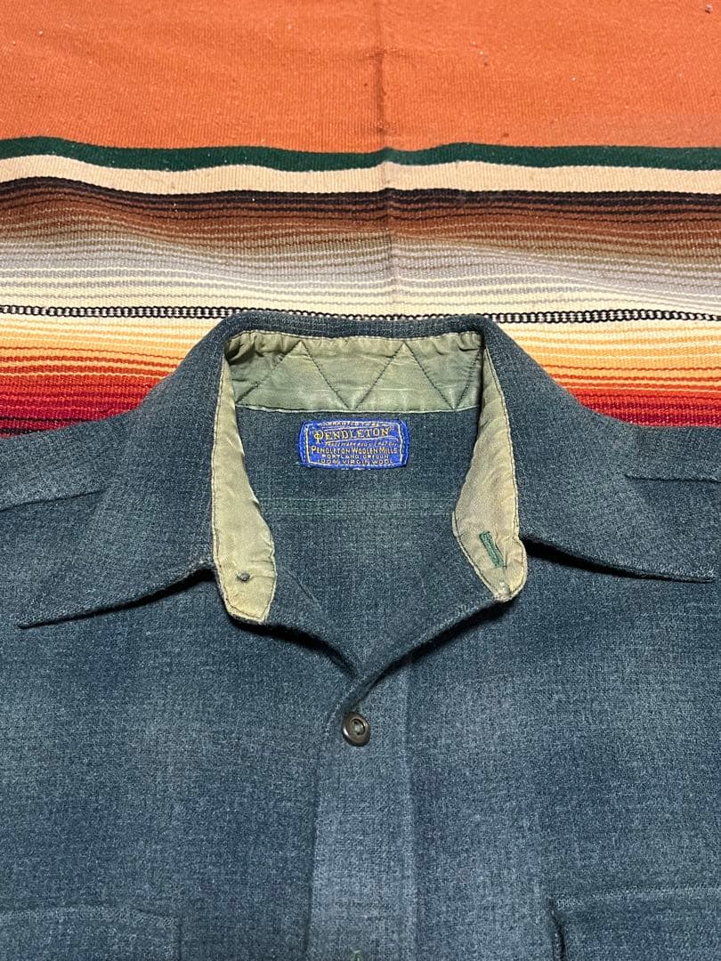 40s USA製 PENDLETON ボードシャツ \"オンブレ\" グリーン系