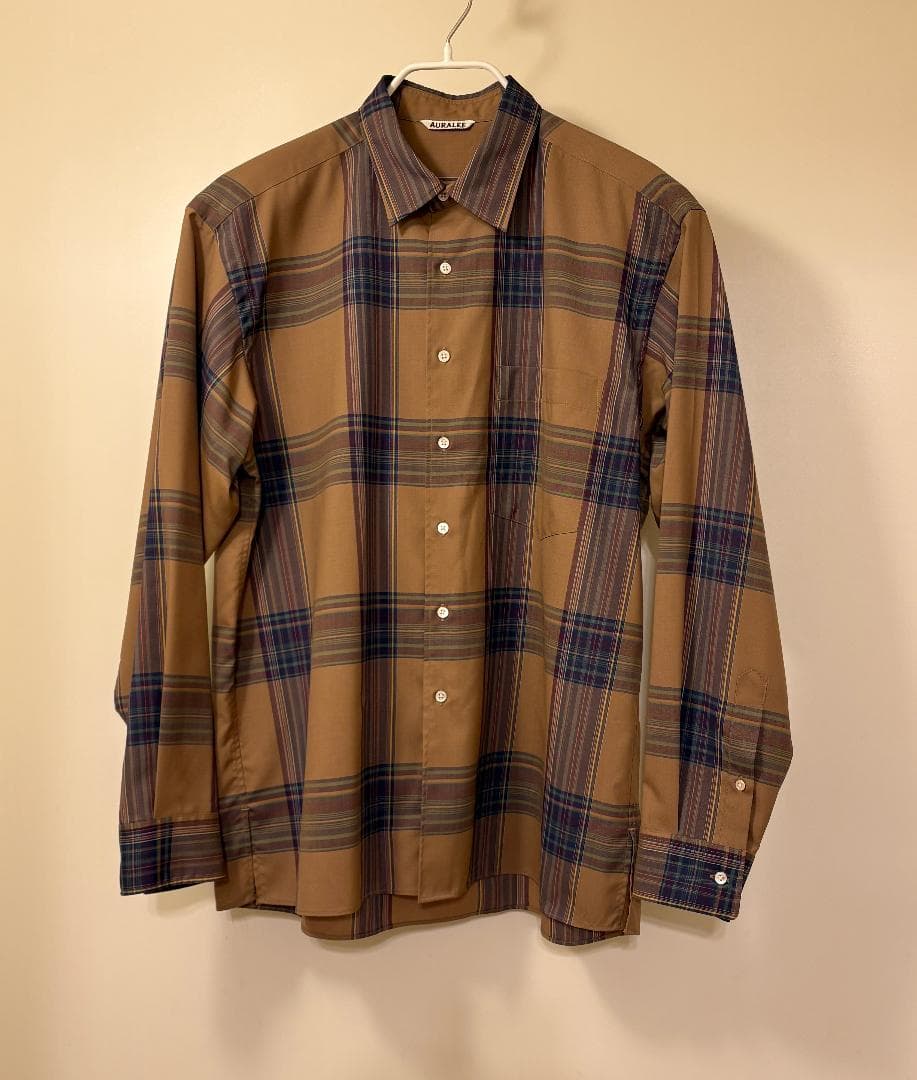 AURALEE　19AW　スーパーライトウール　チェックシャツ AURALEE SUPER LIGHT WOOL CHECK SHIRT | オーラリー スーパーライト