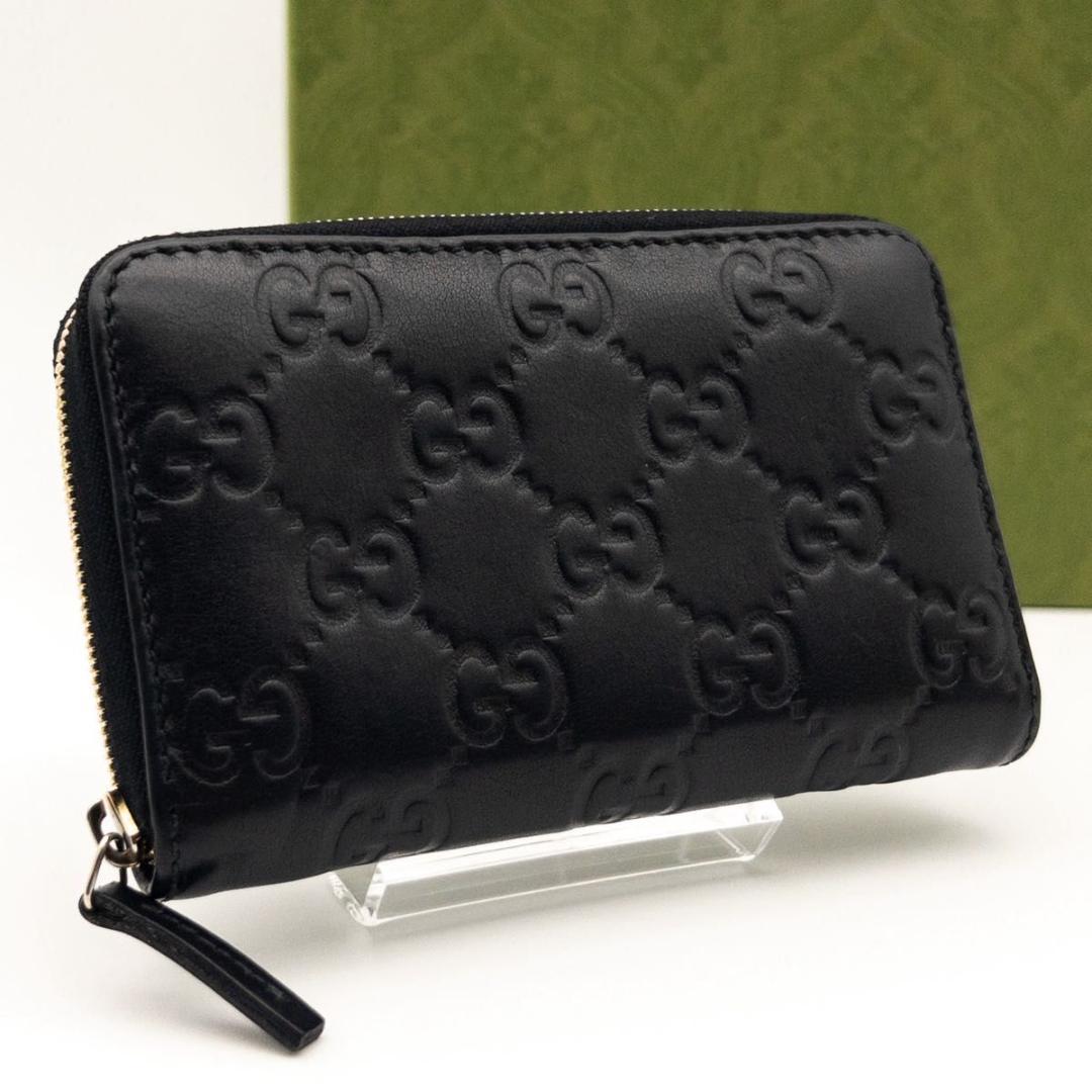 【極美品】GUCCI シマ　ケース　小銭入れ　黒 グッチシマ グッチ コインケース GUCCI ミニ財布/小銭入れ ブラック