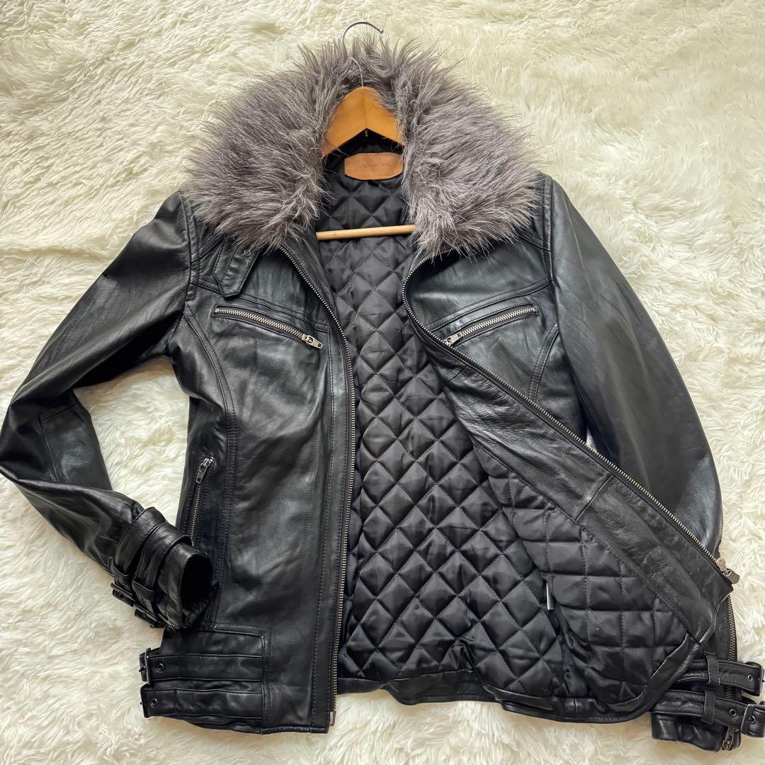 極美品】JACKROSE レザージャケット ファー 2WAY ライダース 羊革
