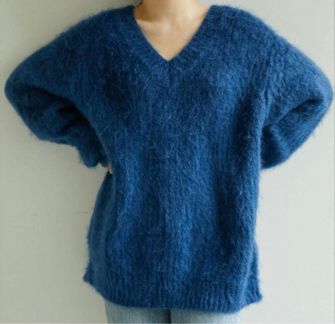 美品✨ウィムガゼット 22AW 長谷川京子コラボ モヘヤプルオーバー ブルー