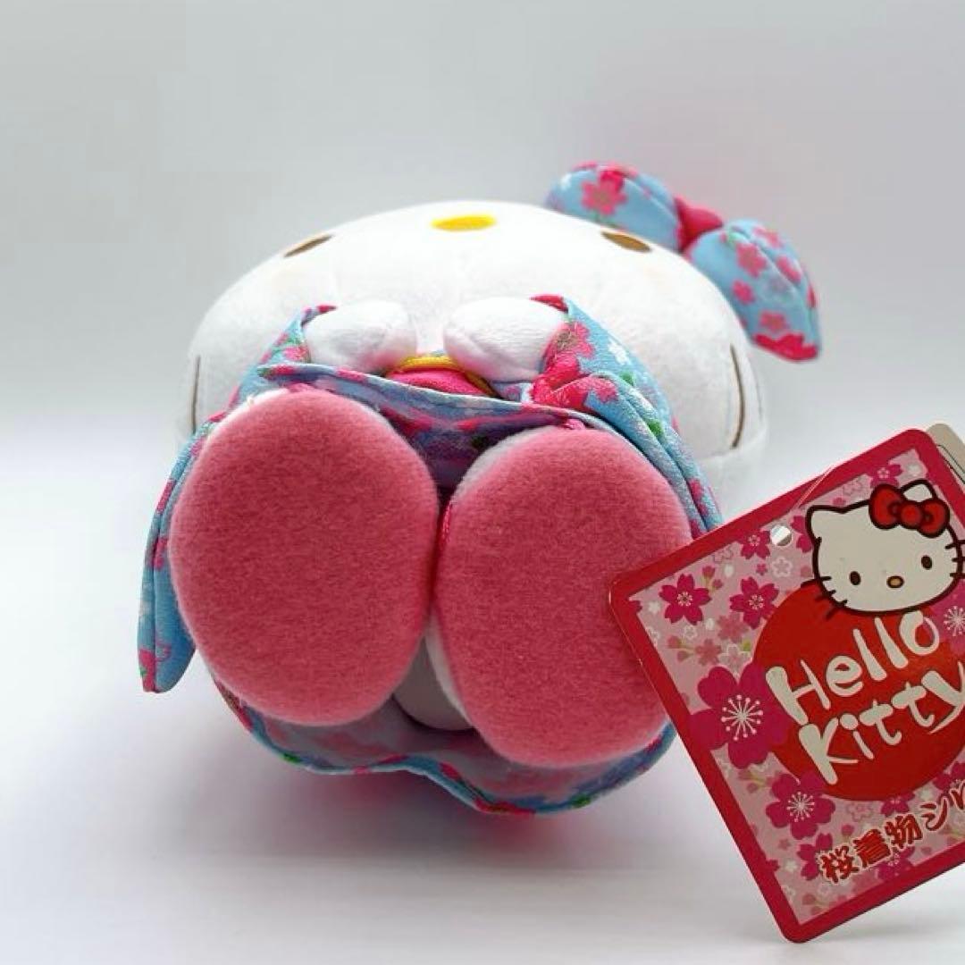 ハローキティ HelloKitty 桜着物シリーズ ぬいぐるみ 水色 - メルカリ