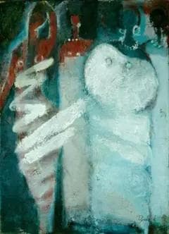 油絵 菅家令子 絵 絵画インテリア額付(青緑＋金色の枠) F4-72023 女性