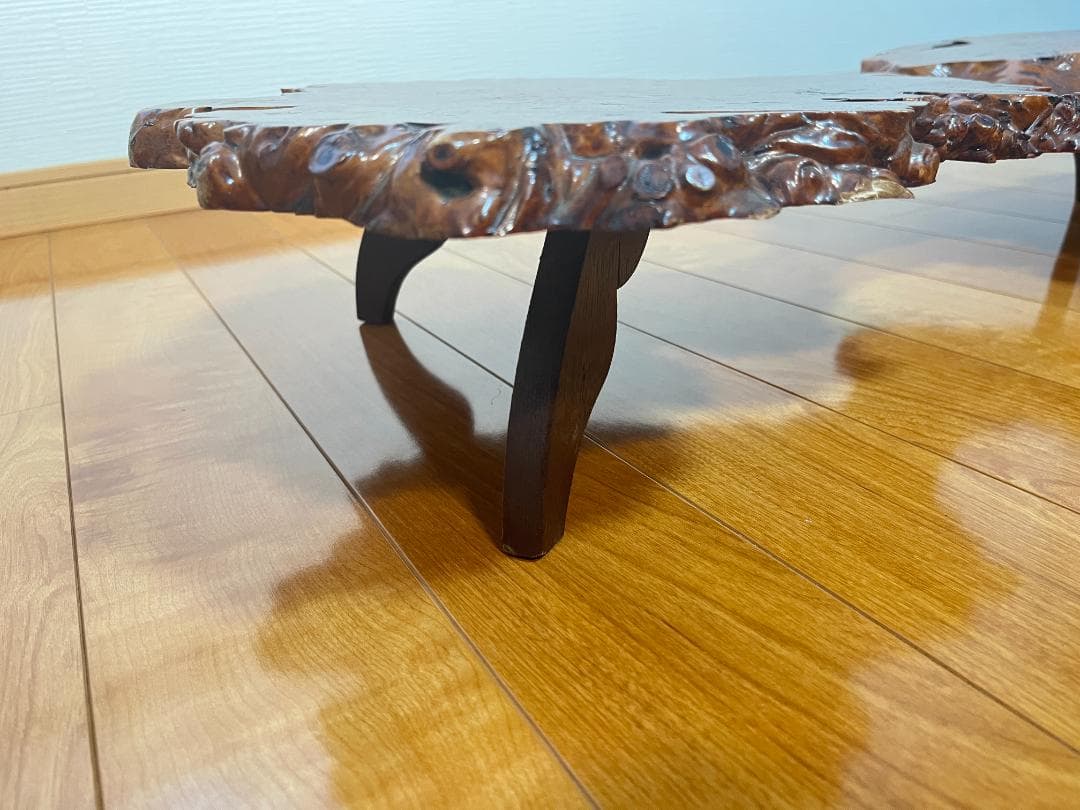 天然一枚板】飾り台 盆栽台 花瓶台 座卓 足付き 大型 希少【