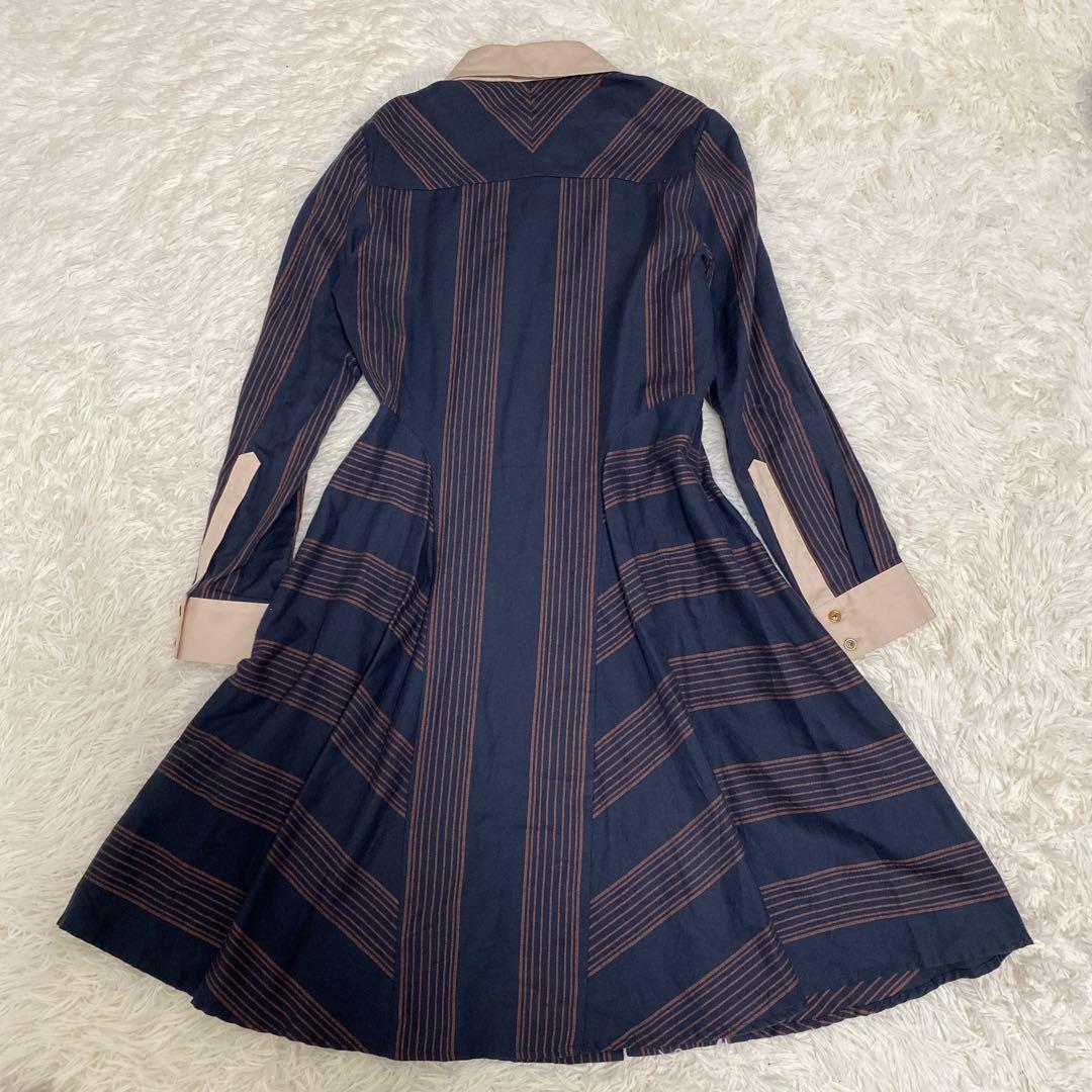 希少 ヴィヴィアンウエストウッド 丸襟シャツワンピース オーブ刺繍