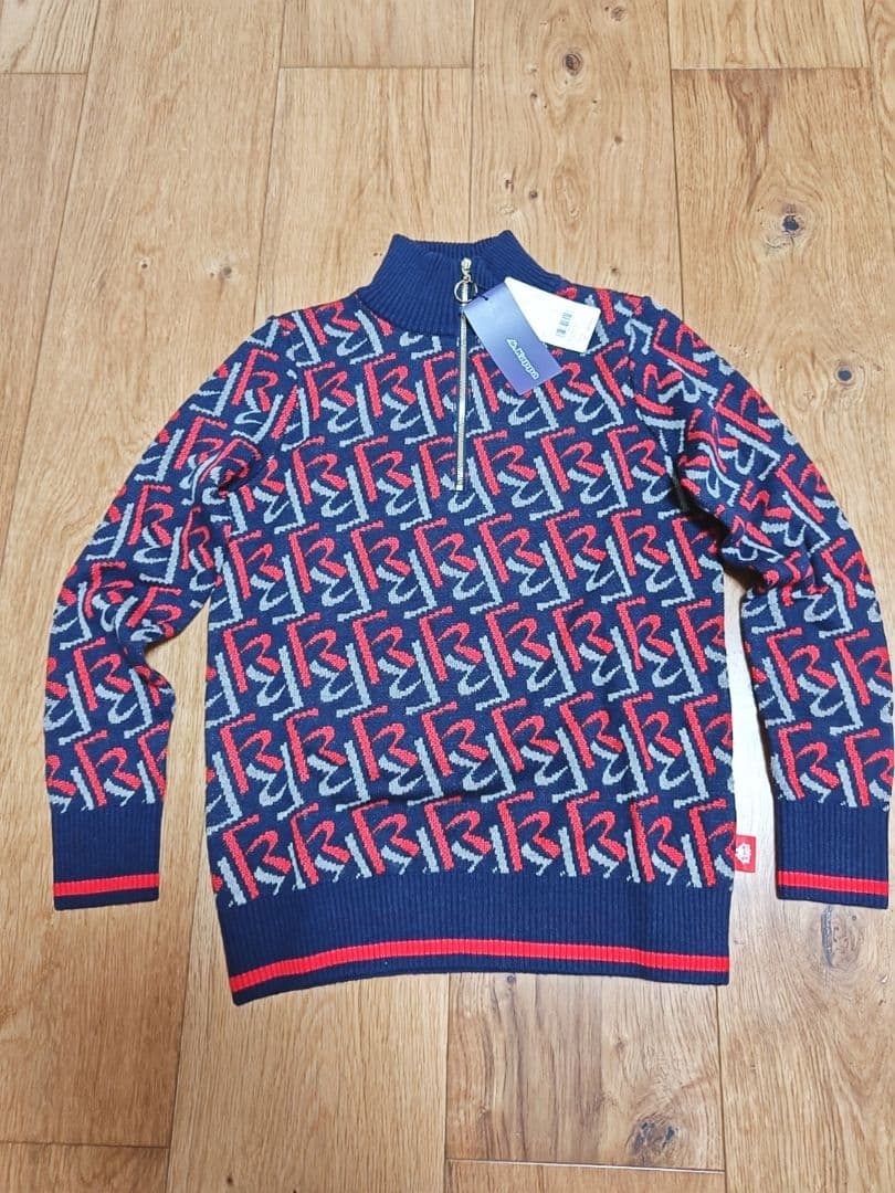 新品未使用タグ付きS ゴルフウェア Kappa （カッパ）レディースセーター Kappa（カッパ） セーター ニット 「Kappa/カッパ」ストライプVネック