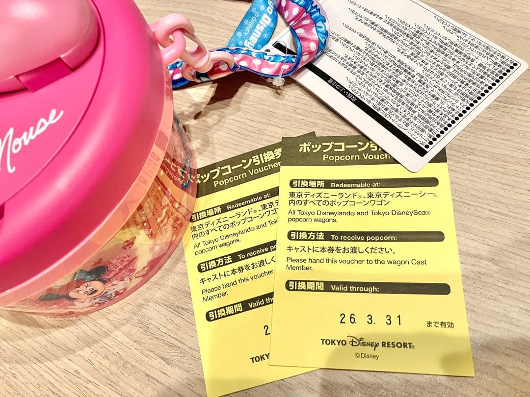 ミニー ポップコーンバケット リボン 新品 未使用 ディズニーランド