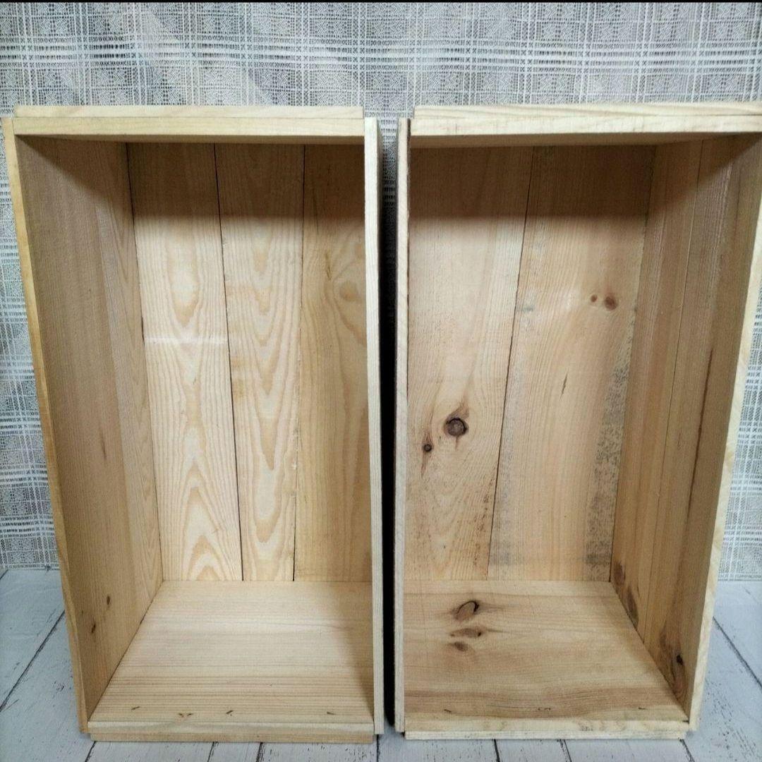 《底上げりんご箱》4箱セット★プランター 収納 木製本棚 キャンプ 木箱★