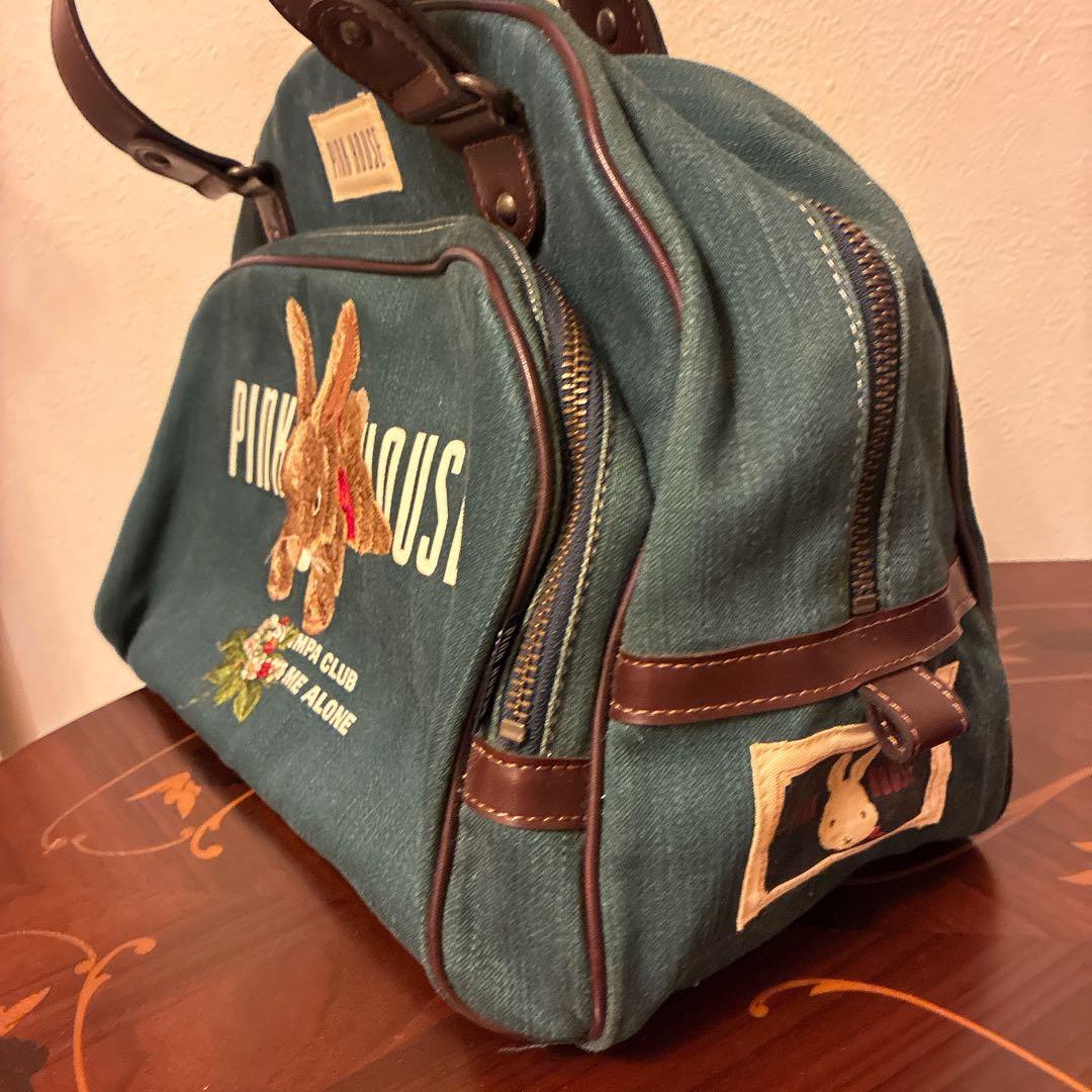 ☆1日限定値下‼️美品希少☆PINK HOUSE ウサギ刺繍 ボストンバッグ