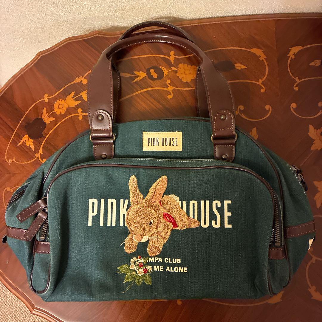 ☆1日限定値下‼️美品希少☆PINK HOUSE ウサギ刺繍 ボストンバッグ