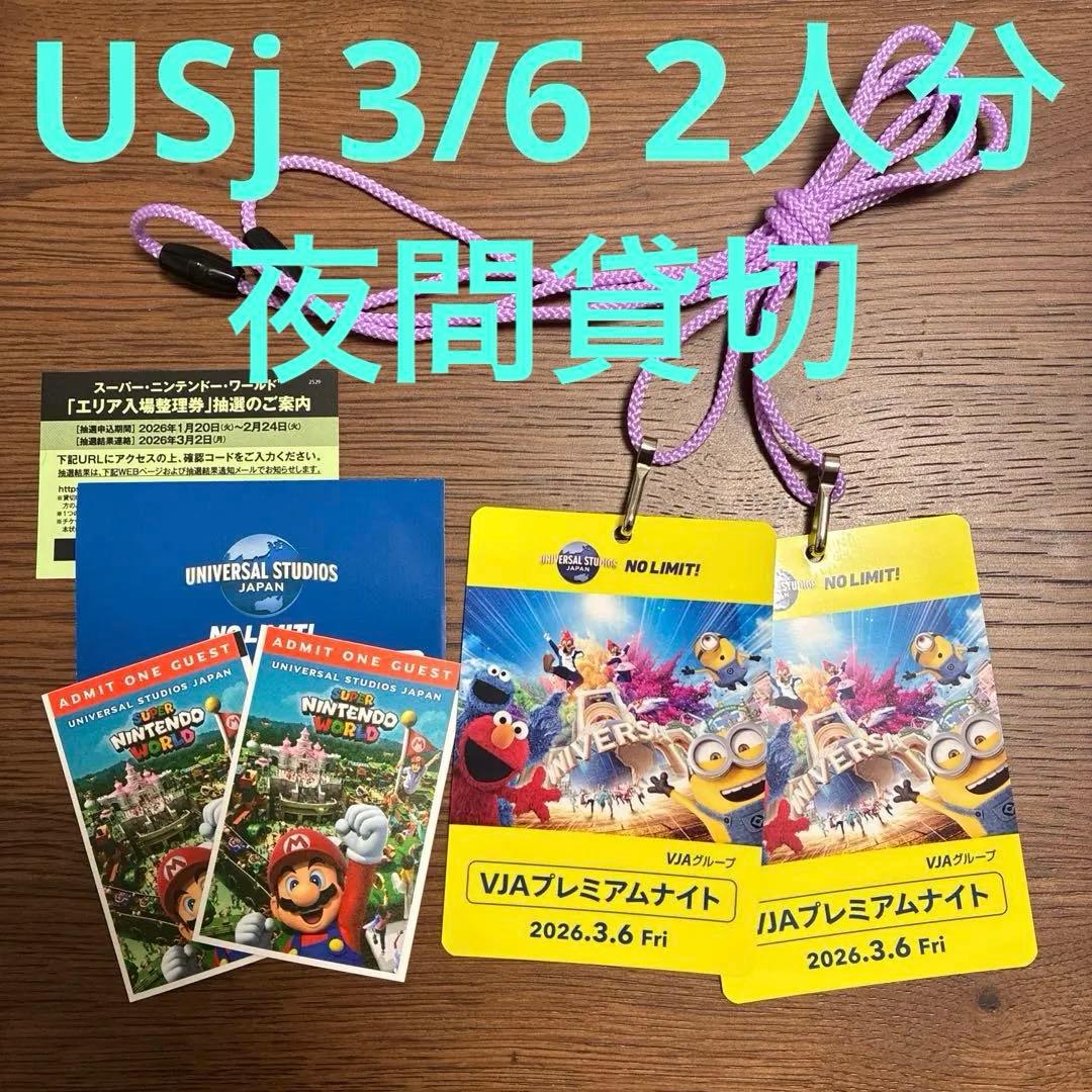 3/6 ユニバーサルスタジオジャパン 貸切ナイト 招待チケット2枚 貸切