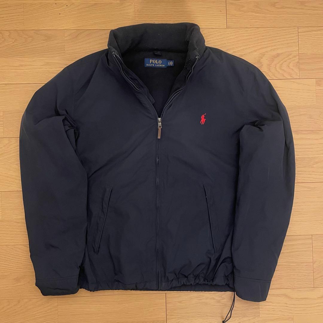 ラルフローレン　中綿ブルゾン　90s　ネイビー　L　美品 90's Polo by Ralph Laurenラルフローレン ナイロンジャケット XL 紺