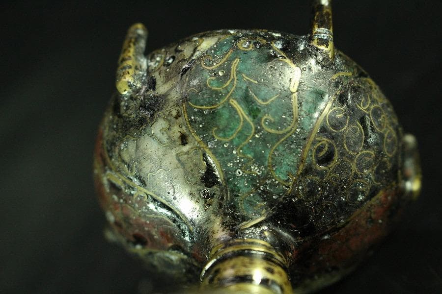 中国美術 唐物 捻紋 七宝 蓋置 書付(K-A823) - メルカリ