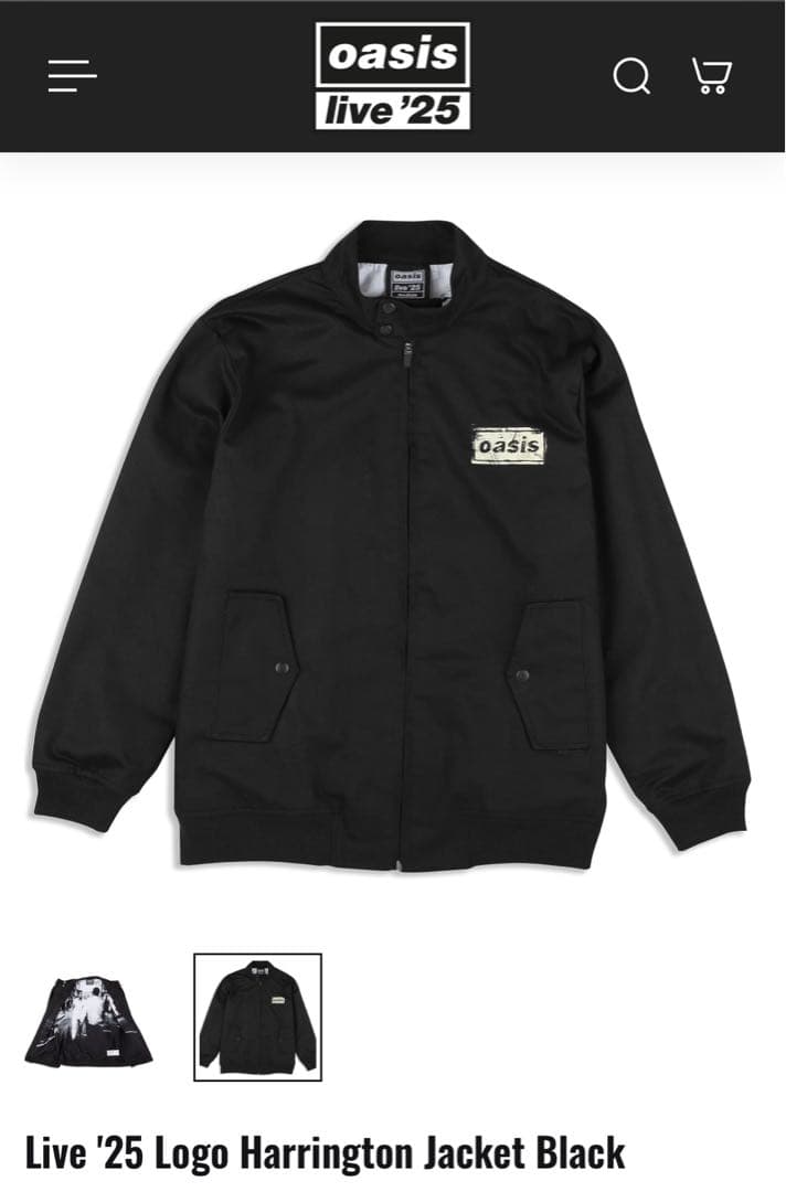 オアシス Oasis Harrington Jacket Black (M)